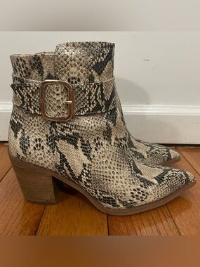Sam Edelman Snake Print Ankle Boots